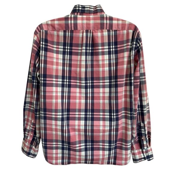 J. Crew Shirt Mens XL Slim Fit Untucked Button Down Plaid Shirt Blue Pink Preppy - Picture 2 of 14